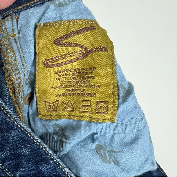 Vintage Y2K Seven7 Flare Wide Leg Jeans Mid Rise Dark Wash Size 10 Boho Hippie - Picture 9 of 13